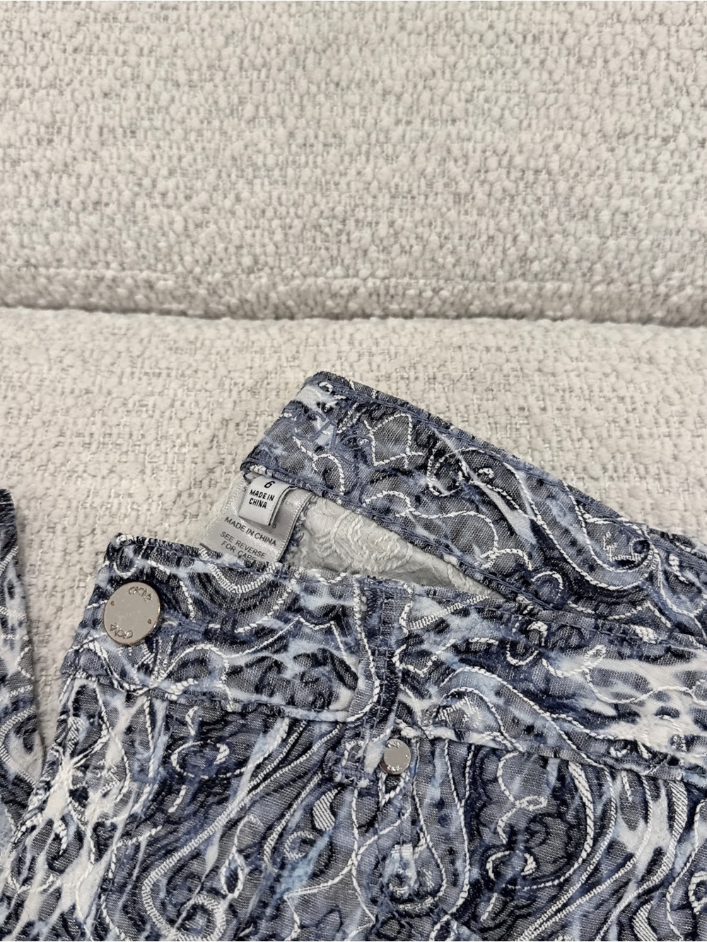 Cache Women's Blue Patterned Jeans - Picture 3 of 5